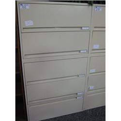 Cream 5 Drawer Lateral File Cabinet