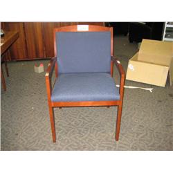 Cherry Framed Kimball Blue Client Chair