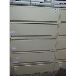 Cream 5 Drawer Lateral File Cabinet