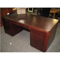 Mahogany Double Pedestal Desk Comes With Credenza