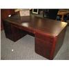 Image 1 : Mahogany Double Pedestal Desk Comes With Credenza