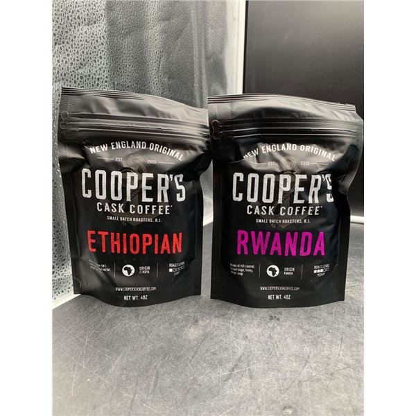 Cooper’s Cask Coffee Ethiopian and Rwanda, 4 oz Each