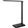 Image 1 : White crown LED Desk Lamp Dimmable Table Lamp Reading Lamp with USB Charging Port, 5 Lighting Modes,