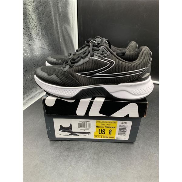 Fila Men’s Running Shoes, Size US 8, Black/White