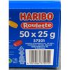Image 3 : Haribo Roulette Gummy Rolls 50 x 25 g