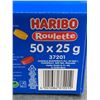 Image 3 : Haribo Roulette Gummy Rolls 50 x 25 g
