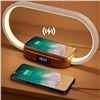 Image 1 : Bedside Lamp with USB Port,Bedroom Lamp with 10W Fast Wireless Charger,Nightstand Lamp with Clock,Ta