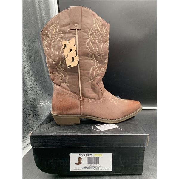 MySoft JD02 Women’s Brown Western Boots, Size US:8