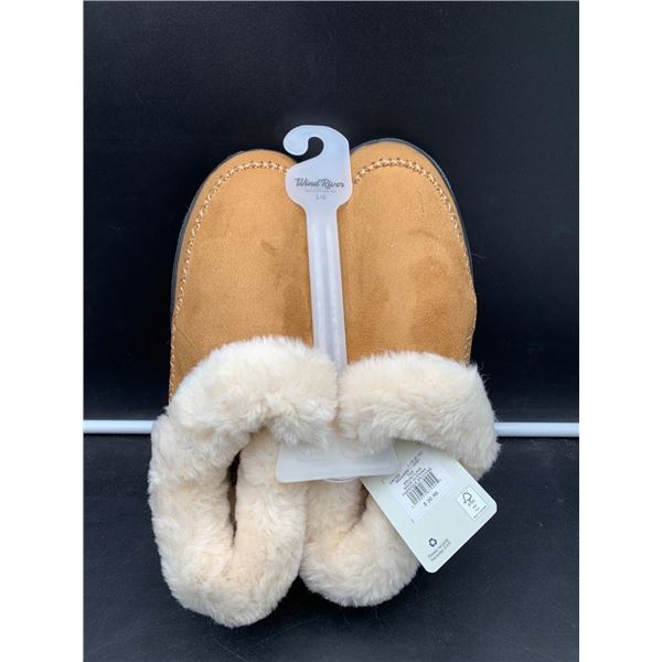 WindRiver Women’s Shearling Lined  Slippers Size L (9-10), Tan