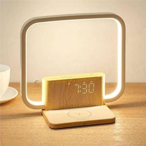 Blonbar Wireless Charger Bedside Lamp With White Noise and Alarm Clock