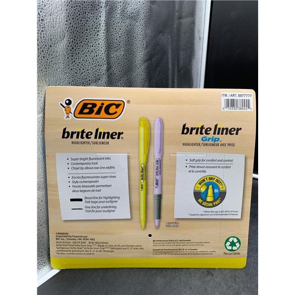 BIC Brite Liner Highlighter Assorted Colors Pack of 30