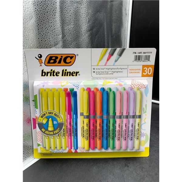 BIC Brite Liner Highlighter Assorted Colors Pack of 30