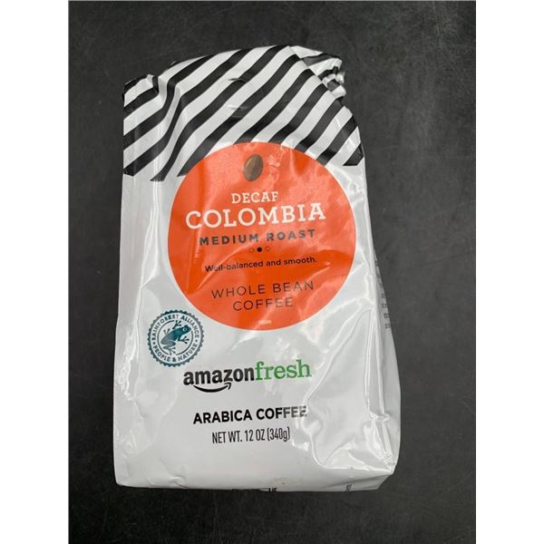AmazonFresh Decaf Colombia Medium Roast Whole Bean Coffee 340g