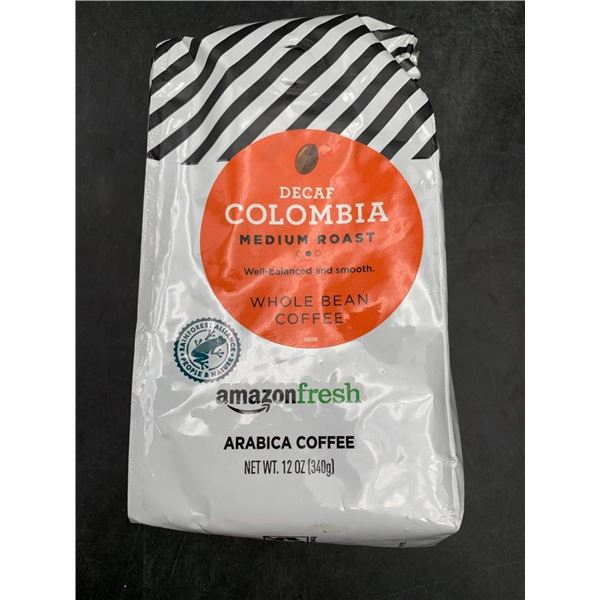 AmazonFresh Decaf Colombia Medium Roast Whole Bean Coffee 340g