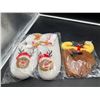 Image 1 : Rudolph-Themed Slippers, Socks, and Headband Accessory Set (Size 42-43)