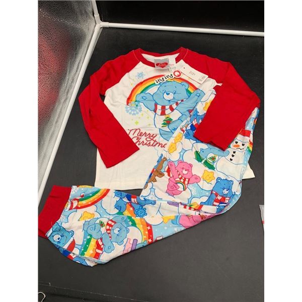 Toddler 2T Care Bears Christmas Pajama Set with Red Shirt and Printed Pants