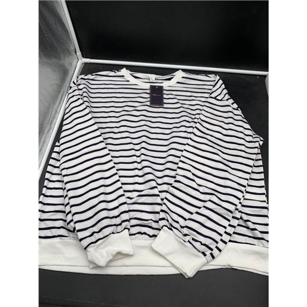 Milumia Women’s Striped Long-Sleeve Top, Size XL