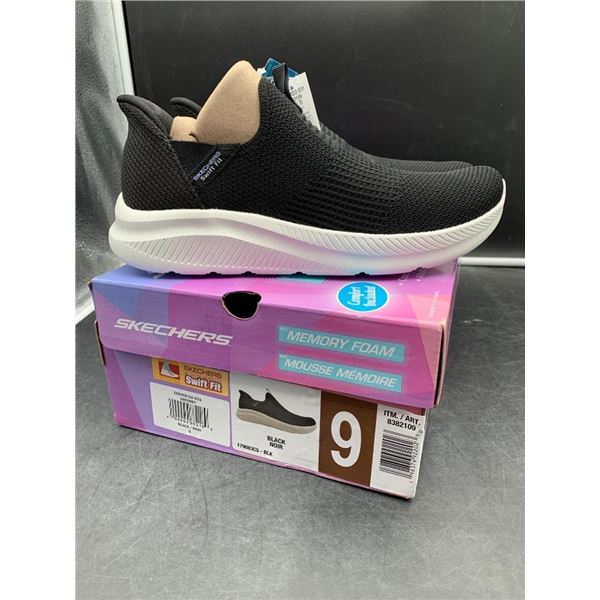 Skechers Ladies Black Slip-On Shoe, Size 9, Memory Foam