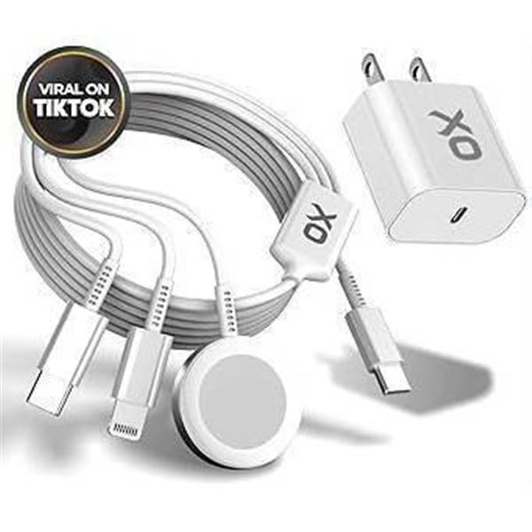 3-in-1 Charging and Data Cable Plus 20W Adapter with Apple MFI Certified Cable