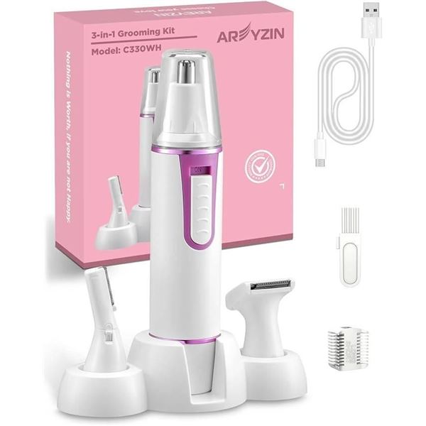 AREYZIN Nose Hair Trimmer for Women Rechargeable Eyebrow & Facial Hair Trimmer