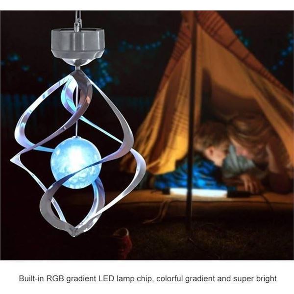 Solar Galaxy Stainless Steel LED Wind Chime With Color-Changing Light Feature