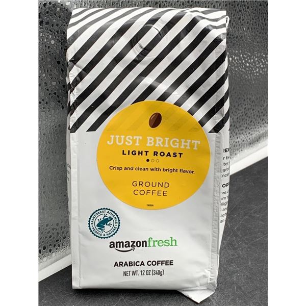 Amazon Fresh Just Bright Light Roast Ground Coffee, 12 oz