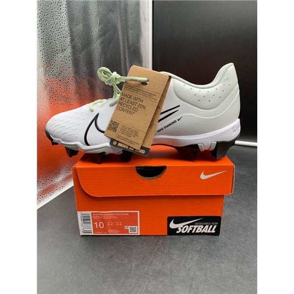 Nike Hyperdiamond Mens 4 Pro Softball Cleats, Size 10, White/Volt/Black