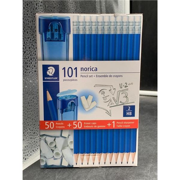 Staedtler Norica 101-Piece Pencil Set with Sharpener and Eraser Caps