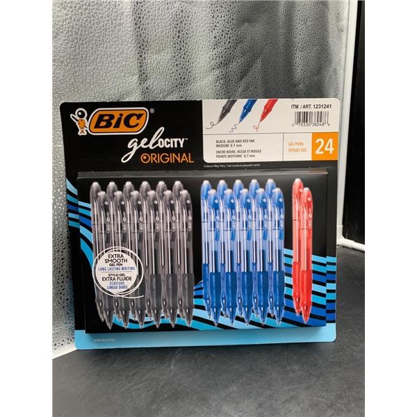 BIC Gel-ocity Gel Pens Set – Black, Blue, and Red – Pack of 24