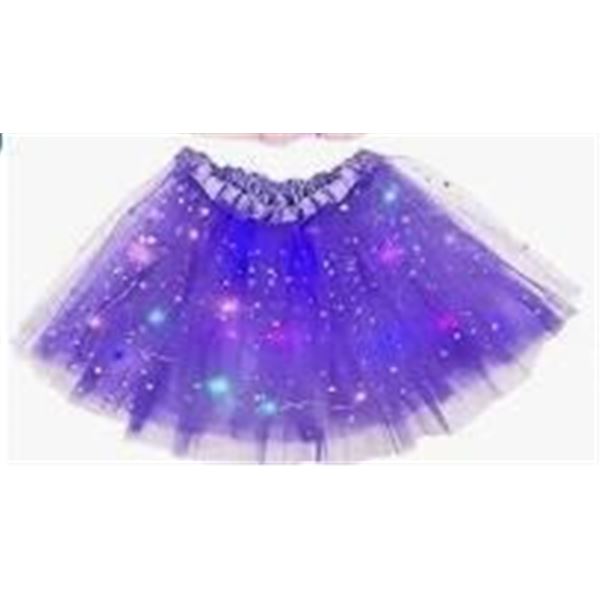 MUYANN Girl LED Dance Outfit with Tutu Skirt and Accessories – Purple