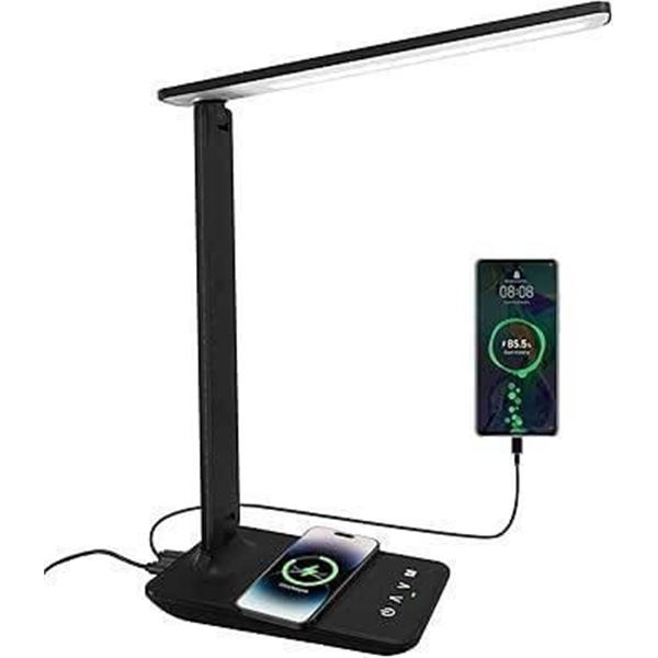 LED Desk Lamp with USB Port and Adjustable Arm