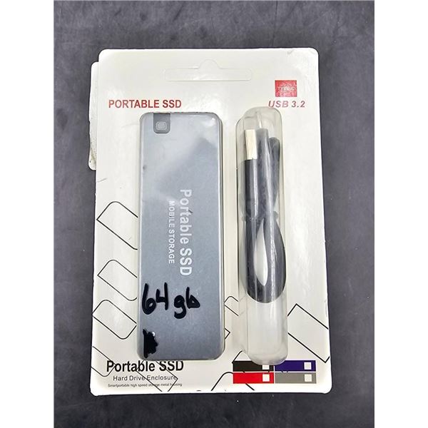 Portable SSD 64GB USB 3.2 Mobile Storage Device