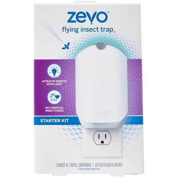 Zevo Flying Insect Trap Starter Kit with 1 Device and Cartridge