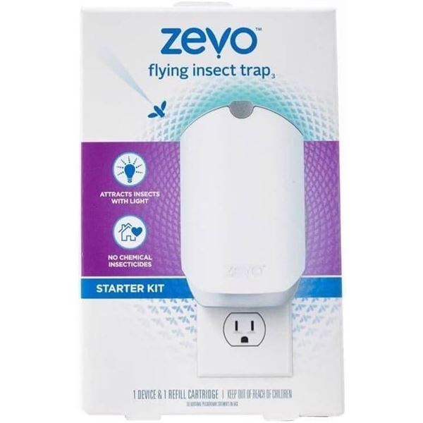 Zevo Flying Insect Trap Starter Kit with 1 Device and Cartridge