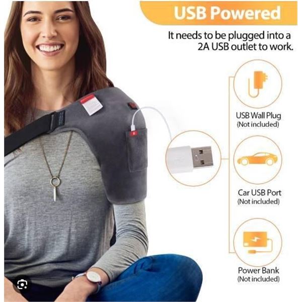 Comfheat USB Powered Shoulder Heating Pad with Accessories