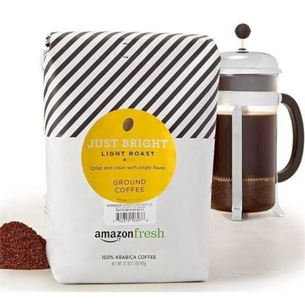 Amazon Fresh Just Bright Light Roast Ground Coffee 12 oz (340 g) Bag