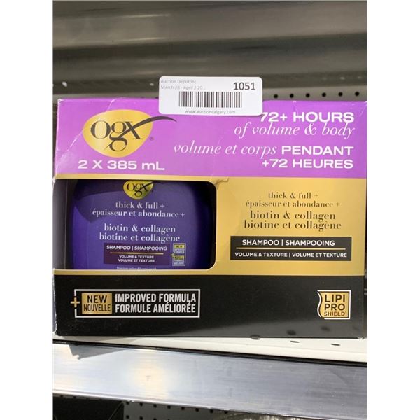 OGX Biotin & Collagen Shampoo 2 x 385 mL – Thick & Full Formula