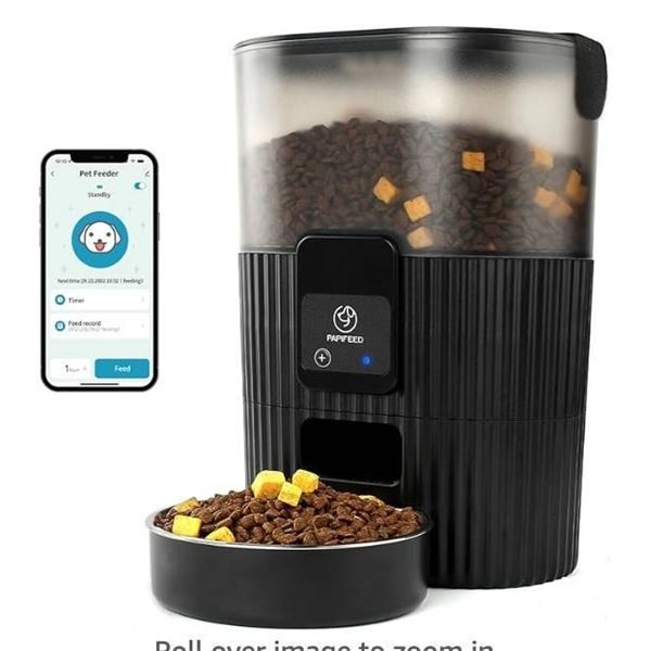 PAPIFEED Automatic Cat Feeders with APP: WiFi Pet Dry Food Dispenser Compatible with Alexa & Echo