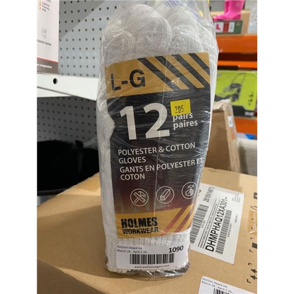 Holmes Workwear Polyester and Cotton Gloves L-G – 12 Pairs