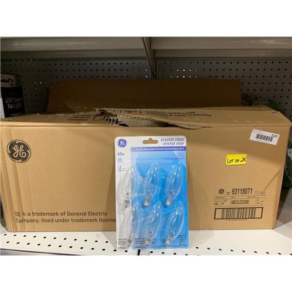 GE Crystal Clear 60W Bulbs, 6-Pack x 24 Packages