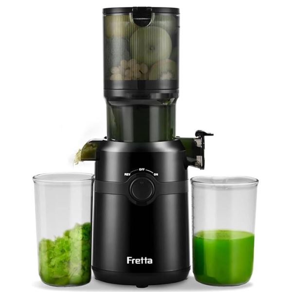 Fretta Self-Feeding Slow Masticating Juicer with 4.25-Inch Chute