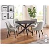 Image 1 : Huxton 5-Piece Dining Set with Table and 4 Chairs, Round Top,