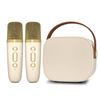 Image 1 : Mini Karaoke Machine with Two Microphones – Beige