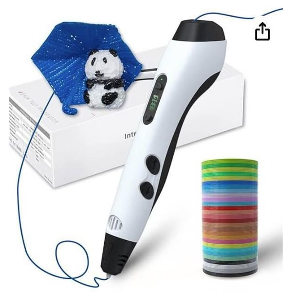 GEEETECH TG-17 3D Pen, with Random 28 colors PLA Refills.  Intelligent 3D Printing Pen with LED Disp