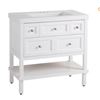 Image 1 : Glacier Bay Ashland White Bathroom Vanity Cabinet with Integrated Sink and Countertop 92.5″