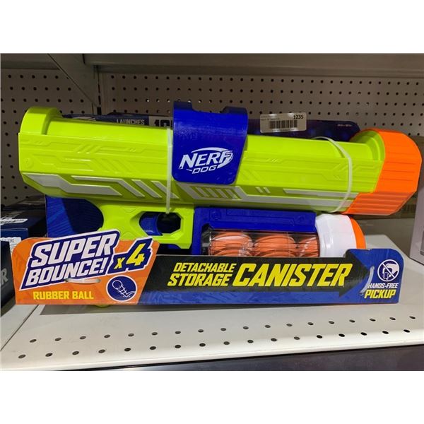 Nerf Dog Rubber Ball Launcher with Detachable Storage Canister