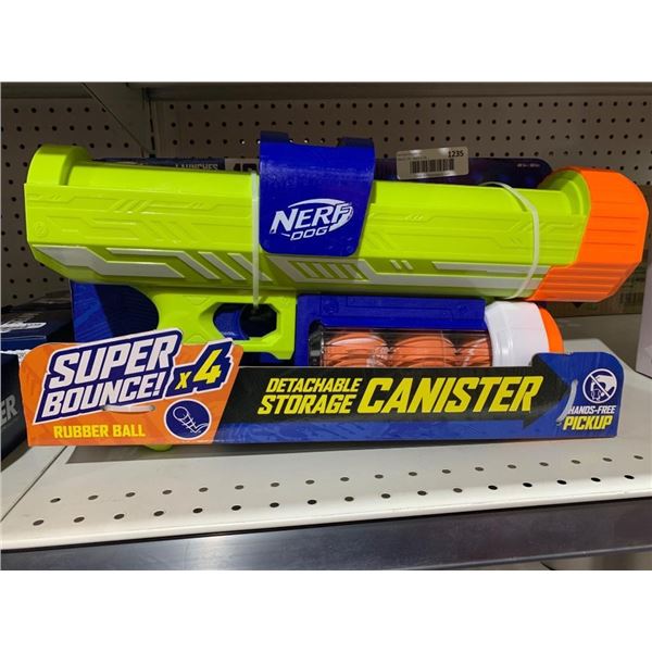 Nerf Dog Rubber Ball Launcher with Detachable Storage Canister