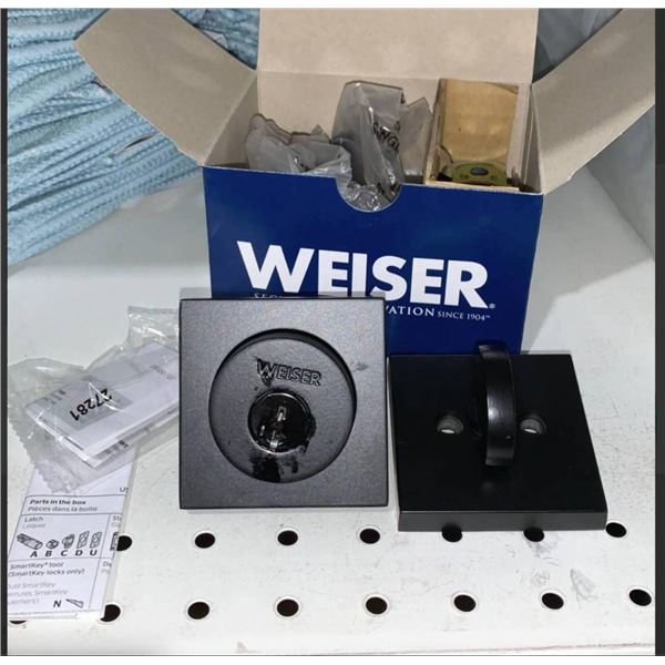 Weiser Single Cylinder Deadbolt SSD9471 514 K3 SMT B 6LS2R2 – Iron Black