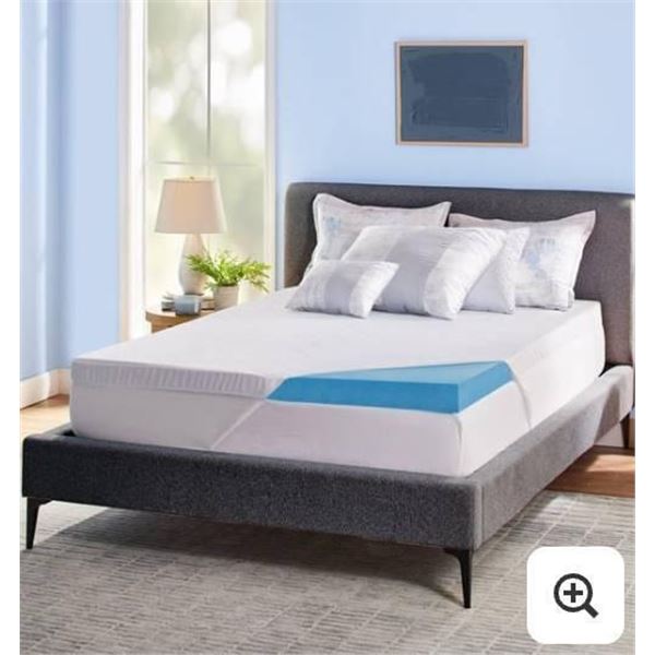 Novaforn Soothing Cool Plus Gel Memory Foam Mattress Topper, Queen Size