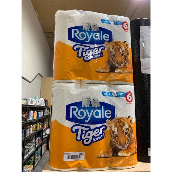 Royale Tiger Towel Paper Towels, 6 Rolls, 2-Ply, 55 Sheets Per Roll Lot of 2